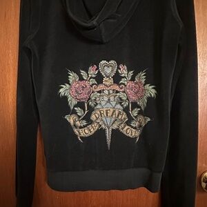 Vintage Black Hoodie with Embroidered Design